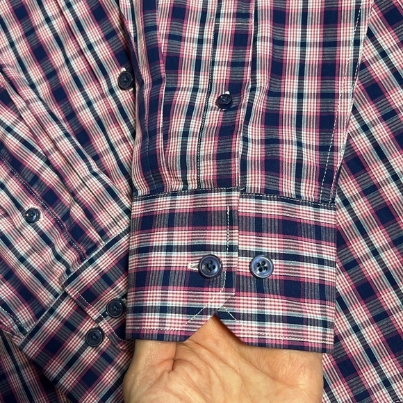 Dolce Men’s Slim Fit Button Down Contrast Cuffs Plaid Shirt Sz. L - Picture 4 of 12